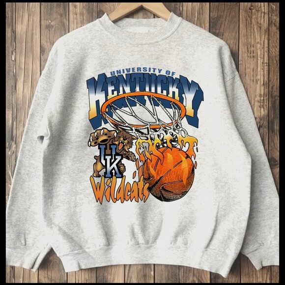 Vintage 90s University Of Kentucky Wildcats Sweatshirt UK Wildcats Shirt - Picture 1 of 2
